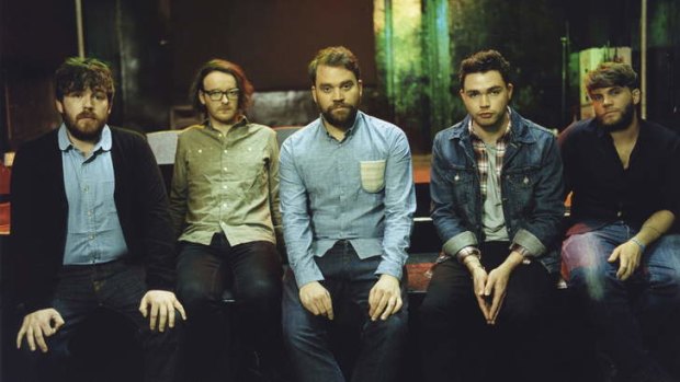 Hop to it: Scott Hutchinson (second from left) and Scotland's Frightened Rabbit.