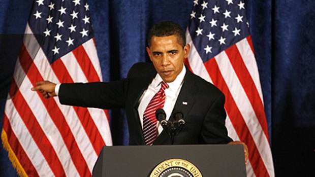 President Barack Obama on the attack in Williamsburg.