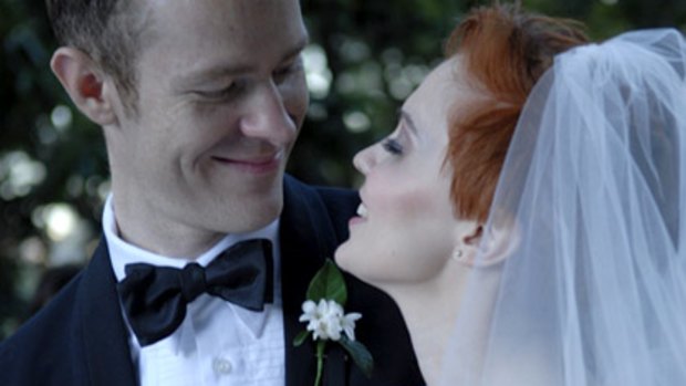 Fashion identities Eleisha Boevink and Andrew Byrne tie the knot in high style.