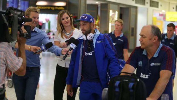 Laughing stock: Benji Marshall, arriving  in Sydney on Thursday, had a rough return to rugby.