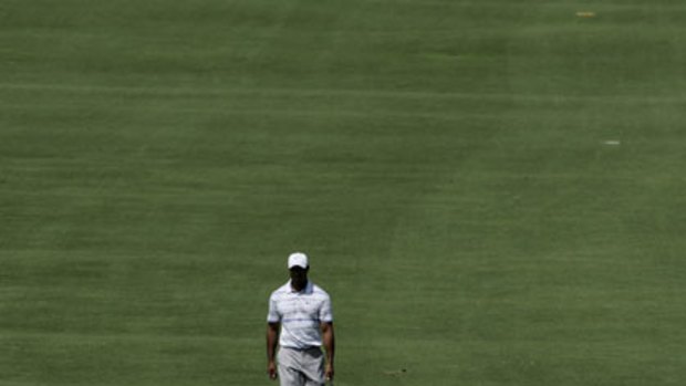 Lonely at the top ... world No.1 Tiger Woods during last month’s Australian Masters, which he won.