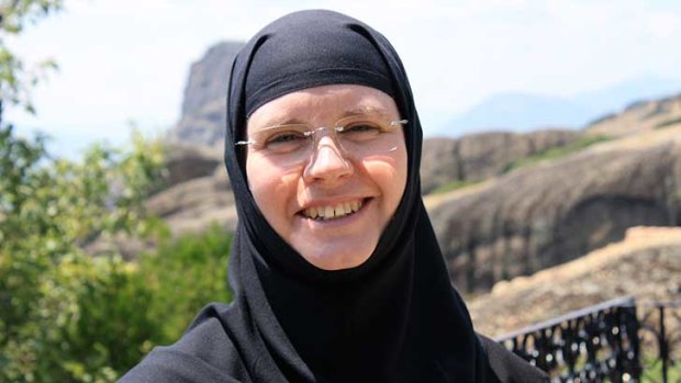 Former Perth woman 'Anita Phillips', now Sister Silouani, at her home at St Stephen's in Meteora. Her story of how she ended up at the monastery is part of local folklore, however her version of events is slightly less colourful than the tale the guides tell.