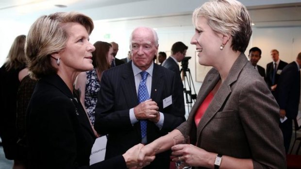 Loyalty in question: Foreign Minister Julie Bishop (left) with Tanya Plibersek.