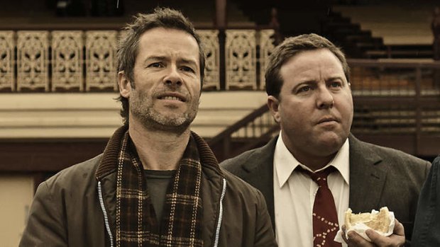 Guy Pearce (as Jack) and Shane Jacobson (as Barry) in <i>Jack Irish: Dead Point</i>'.