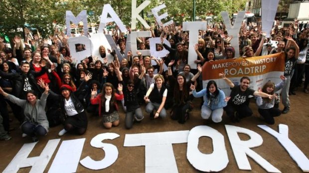 Young Australians hit the road for the Make Poverty History campaign.