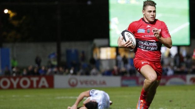 Runaway success: James O'Connor scores a try for Toulon on the weekend.