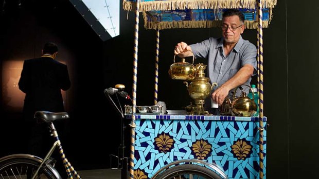 Aslam Akram's Afghan tea cart features at Melbourne Museum.