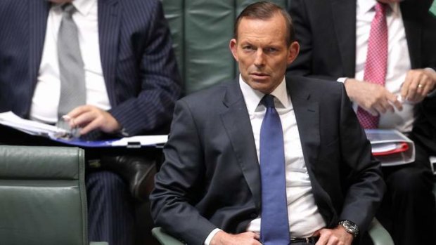 Determined: Prime Minister Tony Abbott declared that his government will not rest until the carbon tax is abolished.