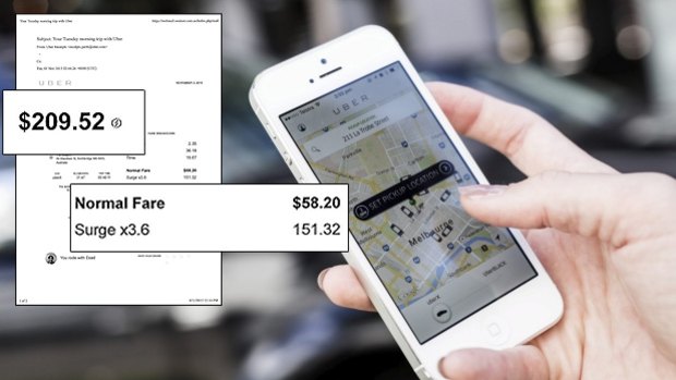 The "surge" receipt (inset) was a shock to Uber user Iain McDougall