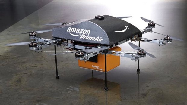 Looking for work: An Amazon PrimeAir drone.