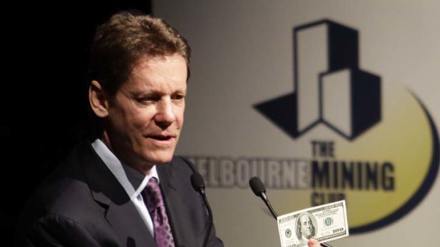 Mining magnate Robert Friedland reassures the Melbourne Mining Club at Melbourne Town Hall yesterday about Australia's prospects.