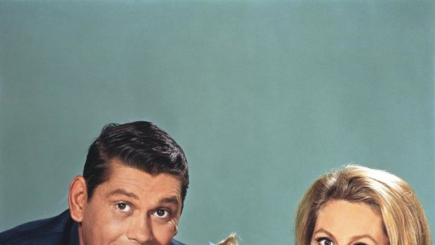 Dick York and Elizabeth Montgomery in the original television series <i>Bewitched</i>.
