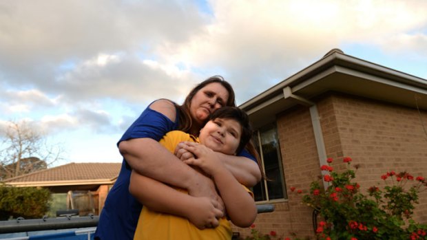 Desperate times: Kimberley Reid with son Nathaniel, 8.