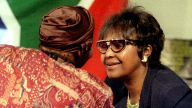 Past accusations ... Winnie Madikizela-Mandela with Joyce Seipei, mother of Stompie, at the Truth and Reconciliation Commission in 1997.