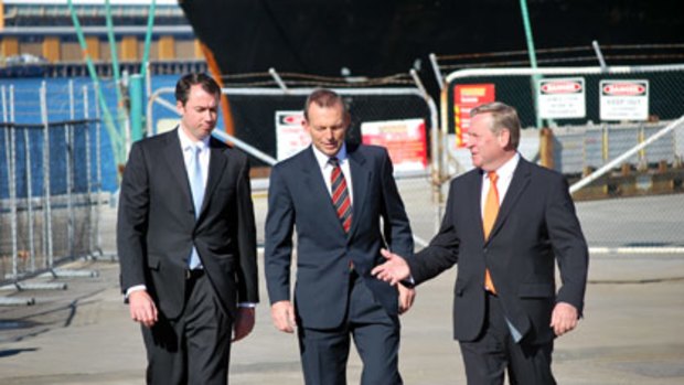 Michael Keenan, Tony Abbott and Colin Barnett. <i>Photos: Katherine Fenech</i>