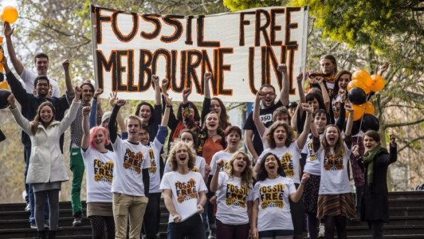 Protest: Market Forces is campaigning to get universities to divest their interest in carbon-polluting businesses.