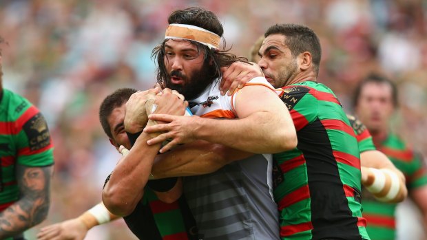Setting the platform: Wests Tigers' captain Aaron Woods.