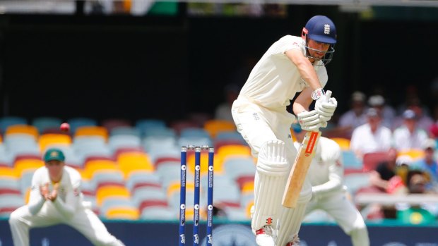 Familiar failing: Alastair Cook fell early, struggling again with the off-drive. 