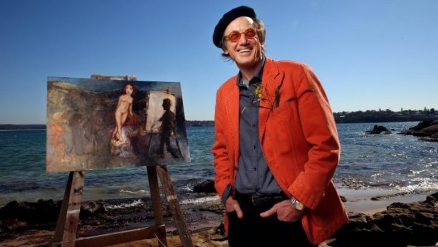Battle of the elements: Painter Garry Shead with <i>Artist and Muse</i>.
