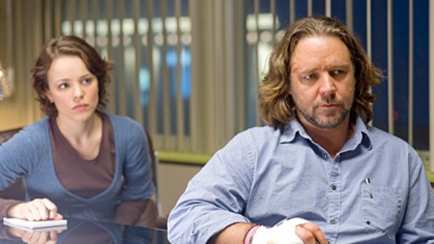 Beefing down ... a chunkier Russell Crowe appears with Rachel McAdams in State of Play