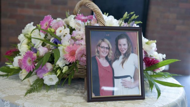 Tragedy: A photo of Noelene and Yvana, at their memorial.