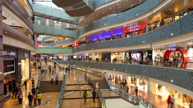 A modern shopping complex in the new Pudong district, Shanghai.