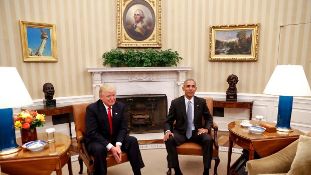 President-elect Donald Trump and President Barack Obama in the Oval Office on Thursday.