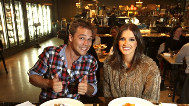 Lunch date ... Lincoln Lewis and Kate Waterhouse at Signorelli Gastronomia.