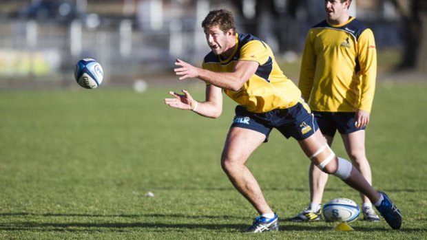 Leon Power trains for the Brumbies. He is set to return to ACT club rugby on Saturday.