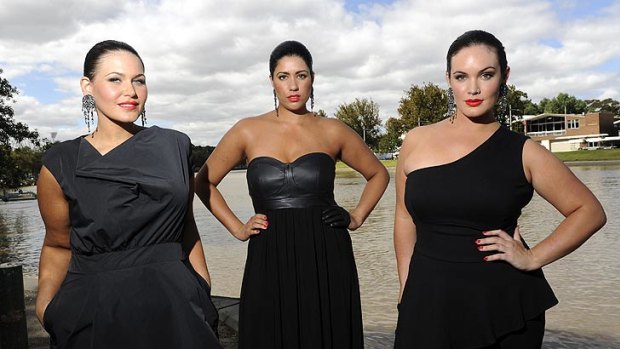 Models Courtney Maxwell, Kavita Verryth and Kate Hislop showed off City Chic plus-size designs yesterday, with black being a dominant colour.