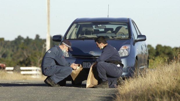 Abandoned in unexplained circumstances ... Herman Rockefeller's Prius, found at Ballan, north of Melbourne.