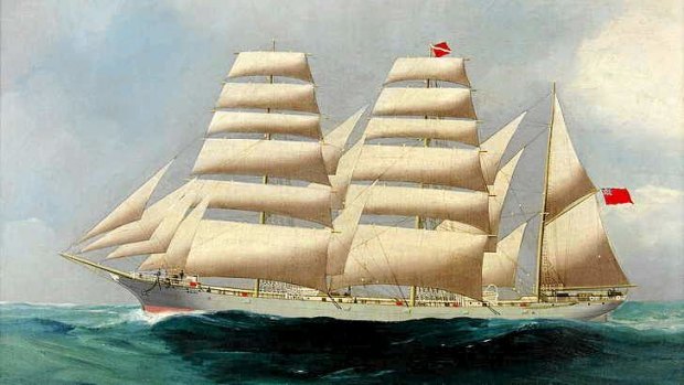 This oil painting of the barque Zanita by Reginald Borstel, sold for $2440.