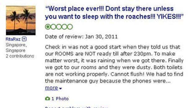 One of the reviews posted about the Goldkist resort.