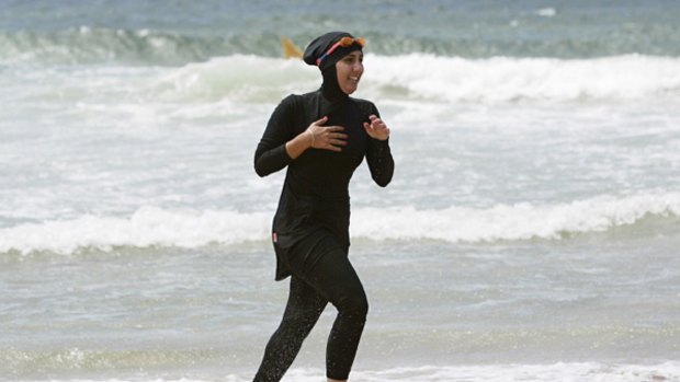 Burqini ... 20-year-old trainee volunteer surf life saver Mecca Laalaa at North Cronulla Beach in Sydney in 2007.