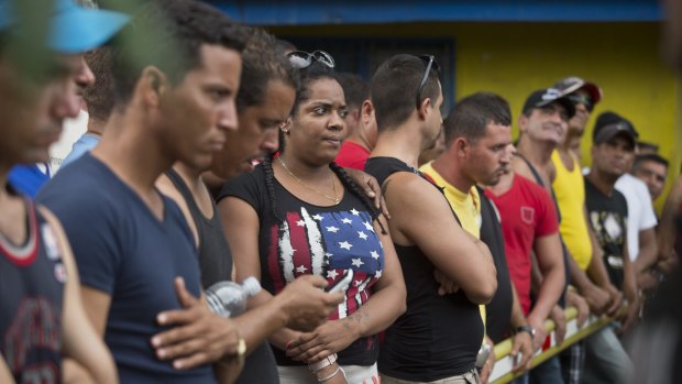 Cuban migrants take part in a protest demanding access to Nicaragua, in Penas Blancas, Costa Rica.