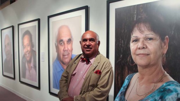 ''The hidden faces of Sydney'' &#8230; Merv Bishop views his photographic exhibition of Aboriginal elders at the Australian Museum.