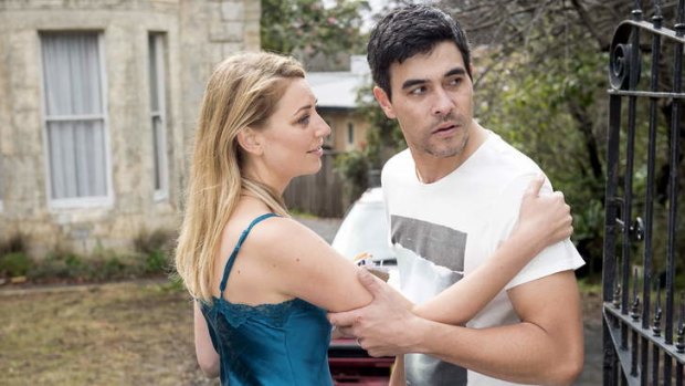 Kate Jenkinson and James Stewart in <I>Hiding</i>.