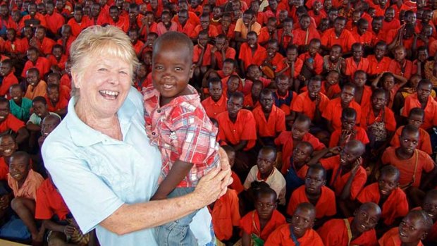 Irene Gleeson at the Chilcare Kitgum Servants School in Uganda in 2007.