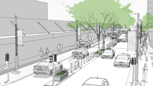 An artists impression of the new Rokeby Road streetscape.