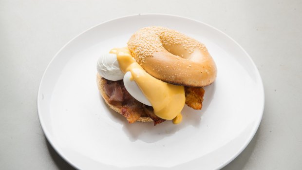 The eggs benedict comes with hollandaise as silky and rich as a St Kilda property developer.