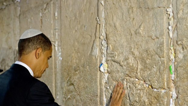 Barack Obama at the Western Wall.