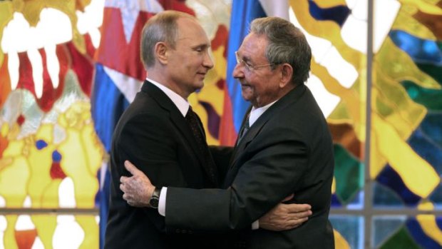Russian President Vladimir Putin and his Cuban counterpart Raul Castro in Havana.