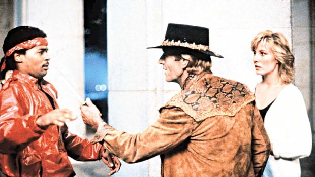 Paul Hogan in <em>Crocodile Dundee</em>, which is set to be outpaced at the Australian box office by <em>The Avengers</em>.