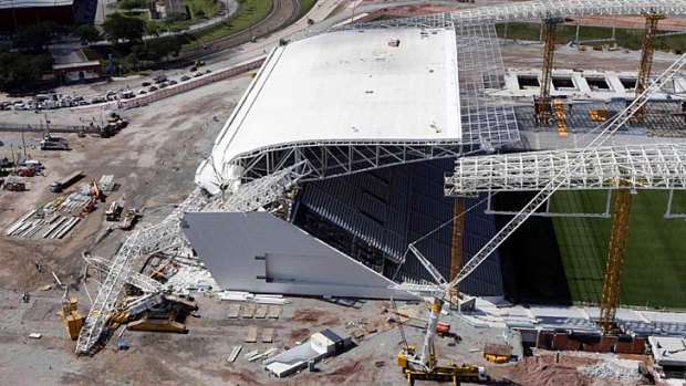 A crane collapsed at the stadium in November last year, killing two workers.