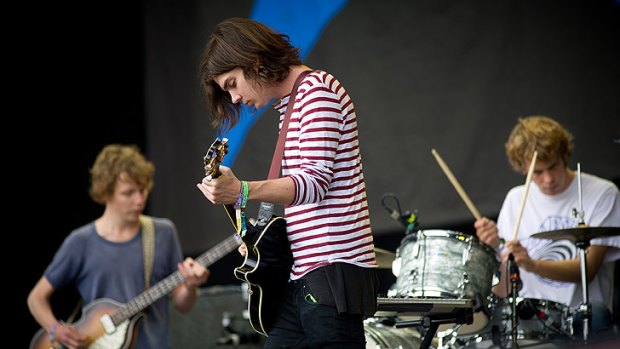 Nick Allbrook, Dominic Simper and Jay Watson of Tame Impala.