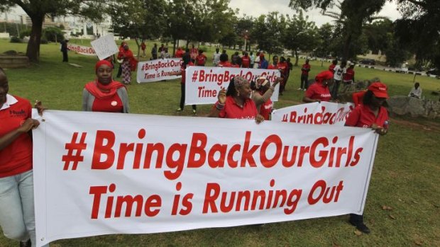 A demonstration in Abuja was held to mark the 120th day since the abduction of 200 school girls by Boko Haram.