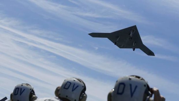 An X-47B pilot-less drone combat aircraft is launched for the first time off an aircraft carrier, the USS George H. W. Bush, in the Atlantic Ocean off the coast of Virginia.