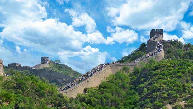 You'll never walk alone at the Great Wall in China.