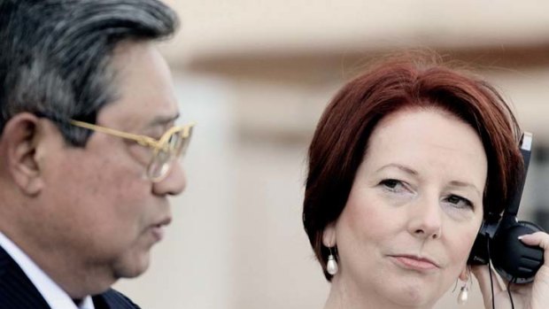 Joint statement ... Susilo Bambang Yudhoyono and Julia Gillard promised to intensify efforts to tackle people smuggling.