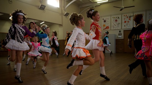 Young dancers practice their performances ahead of St Patricks Day.